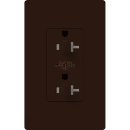 Lutron Claro 20A Tamper Resistant Receptacle - Dual Dimming - Brown