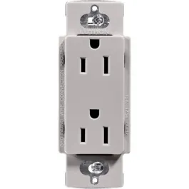 Lutron Claro 15A Duplex Receptacle - Gray