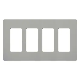 Lutron Claro Screwless Designer Wallplate - 4 Gang - Gray
