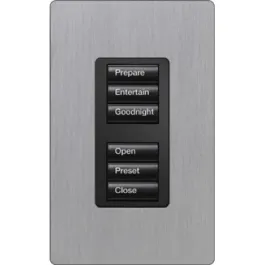 Lutron RadioRA 2 seeTouch Wall-Mount Designer Keypad - 3 Button Dual Group - Midnight