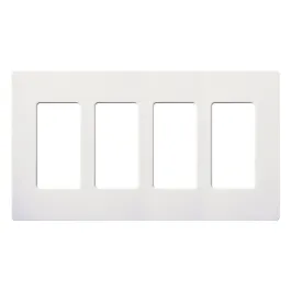 Lutron Claro Screwless Designer Wallplate - 4 Gang - White