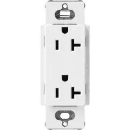 Lutron Claro 20A Duplex Receptacle - Snow