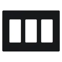 Lutron Claro Screwless Designer Wallplate - 3 Gang - Midnight