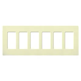 Lutron Claro Screwless Designer Wallplate - 6 Gang - Almond