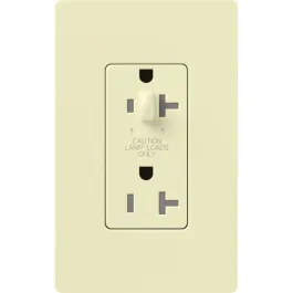Lutron Claro 20A Tamper Resistant Receptacle - Half Dimming - Almond