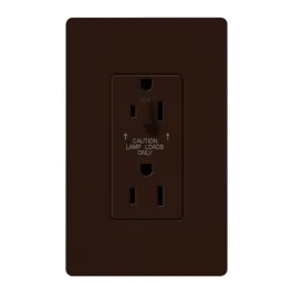 Lutron Claro 15A Tamper Resistant Receptacle - Half Dimming - Brown