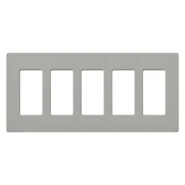 Lutron Claro Screwless Designer Wallplate - 5 Gang - Gray
