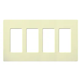 Lutron Claro Screwless Designer Wallplate - 4 Gang - Almond