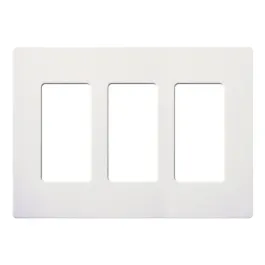 Lutron Claro Screwless Designer Wallplate - 3 Gang - White