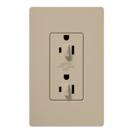 Lutron Claro 15A Tamper Resistant Receptacle - Dual Dimming - Taupe