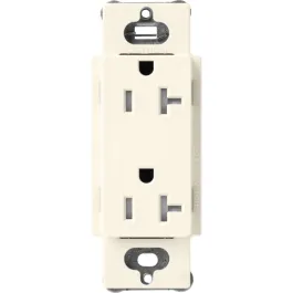 Lutron Claro 20A Tamper Resistant Receptacle - Biscuit