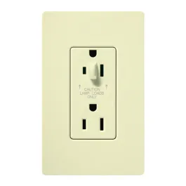 Lutron Claro 15A Tamper Resistant Receptacle - Half Dimming - Almond