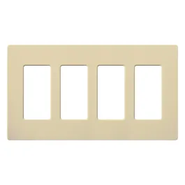Lutron Claro Screwless Designer Wallplate - 4 Gang - Ivory