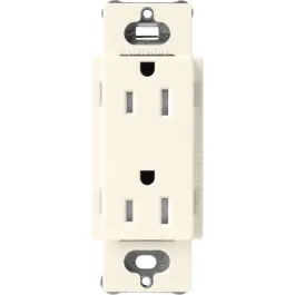 Lutron Claro 15A Tamper Resistant Receptacle - Biscuit