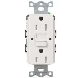 Lutron Claro 15A GFCI Receptacle - Tamper Resistant - White