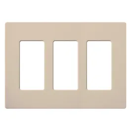 Lutron Claro Screwless Designer Wallplate - 3 Gang - Taupe