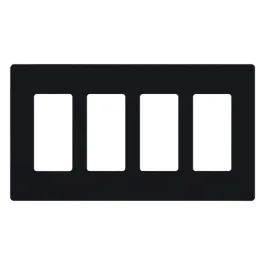 Lutron Claro Screwless Designer Wallplate - 4 Gang - Black