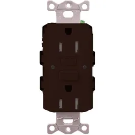 Lutron Claro 15A GFCI Receptacle - Tamper Resistant - Brown