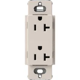 Lutron Claro 20A Duplex Receptacle - Taupe