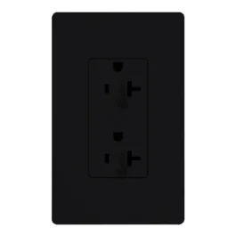 Lutron Claro 20A Tamper Resistant Receptacle - Dual Dimming - Midnight