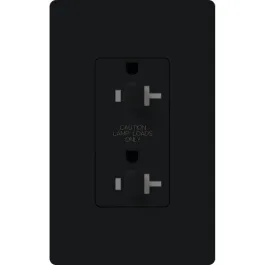 Lutron Claro 20A Tamper Resistant Receptacle - Dual Dimming - Black