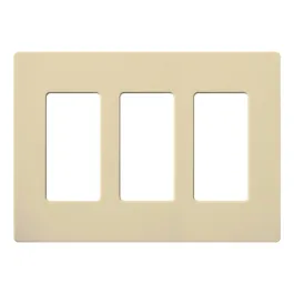 Lutron Claro Screwless Designer Wallplate - 3 Gang - Ivory