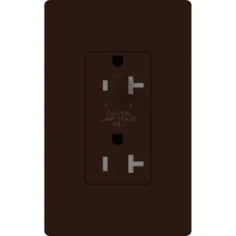 Lutron Claro 20A Tamper Resistant Receptacle - Half Dimming - Brown