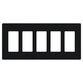 Lutron Claro Screwless Designer Wallplate - 5 Gang - Midnight