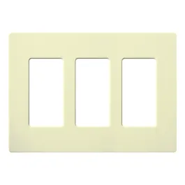 Lutron Claro Screwless Designer Wallplate - 3 Gang - Almond