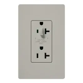 Lutron Claro 20A Tamper Resistant Receptacle - Half Dimming - Palladium