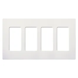 Lutron Claro Screwless Designer Wallplate - 4 Gang - Snow