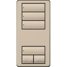 Lutron RadioRA 2 seeTouch Wall-Mount Designer Keypad - 3 Scene w/ Raise-Lower - Taupe