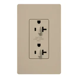 Lutron Claro 20A Tamper Resistant Receptacle - Dual Dimming - Taupe