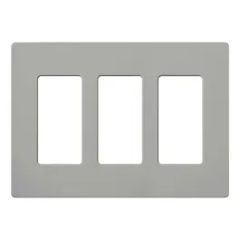 Lutron Claro Screwless Designer Wallplate - 3 Gang - Gray