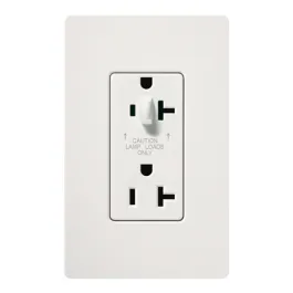 Lutron Claro 20A Tamper Resistant Receptacle - Half Dimming - Snow