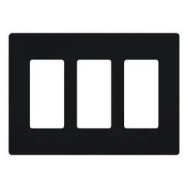 Lutron Claro Screwless Designer Wallplate - 3 Gang - Black