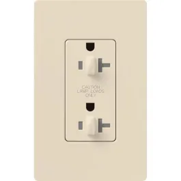 Lutron Claro 20A Tamper Resistant Receptacle - Dual Dimming - Light Almond