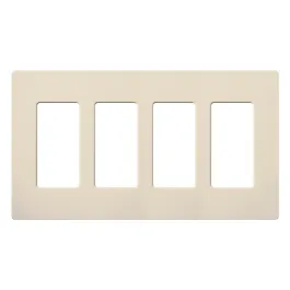 Lutron Claro Screwless Designer Wallplate - 4 Gang - Light Almond