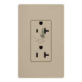 Lutron Claro 20A Tamper Resistant Receptacle - Half Dimming - Taupe