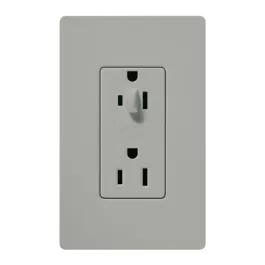Lutron Claro 15A Tamper Resistant Receptacle - Half Dimming - Gray