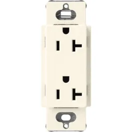 Lutron Claro 20A Duplex Receptacle - Biscuit