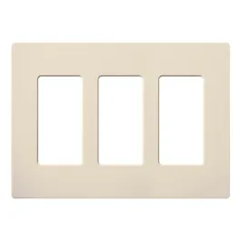 Lutron Claro Screwless Designer Wallplate - 3 Gang - Light Almond