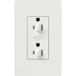Lutron Claro 15A Tamper Resistant Receptacle - Dual Dimming - White
