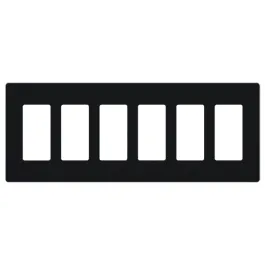 Lutron Claro Screwless Designer Wallplate - 6 Gang - Midnight