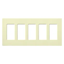 Lutron Claro Screwless Designer Wallplate - 5 Gang - Almond