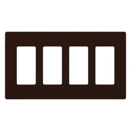 Lutron Claro Screwless Designer Wallplate - 4 Gang - Brown