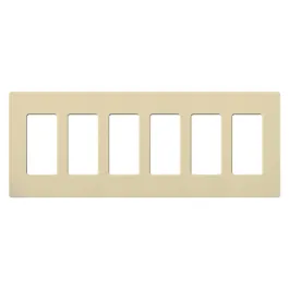 Lutron Claro Screwless Designer Wallplate - 6 Gang - Ivory