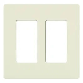 Lutron Claro Screwless Designer Wallplate - 2 Gang - Biscuit