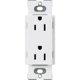 Lutron Claro 15A Duplex Receptacle - White