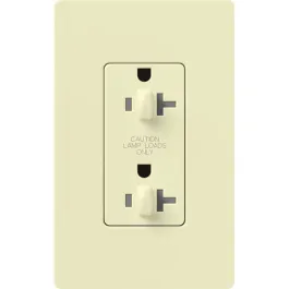 Lutron Claro 20A Tamper Resistant Receptacle - Dual Dimming - Almond